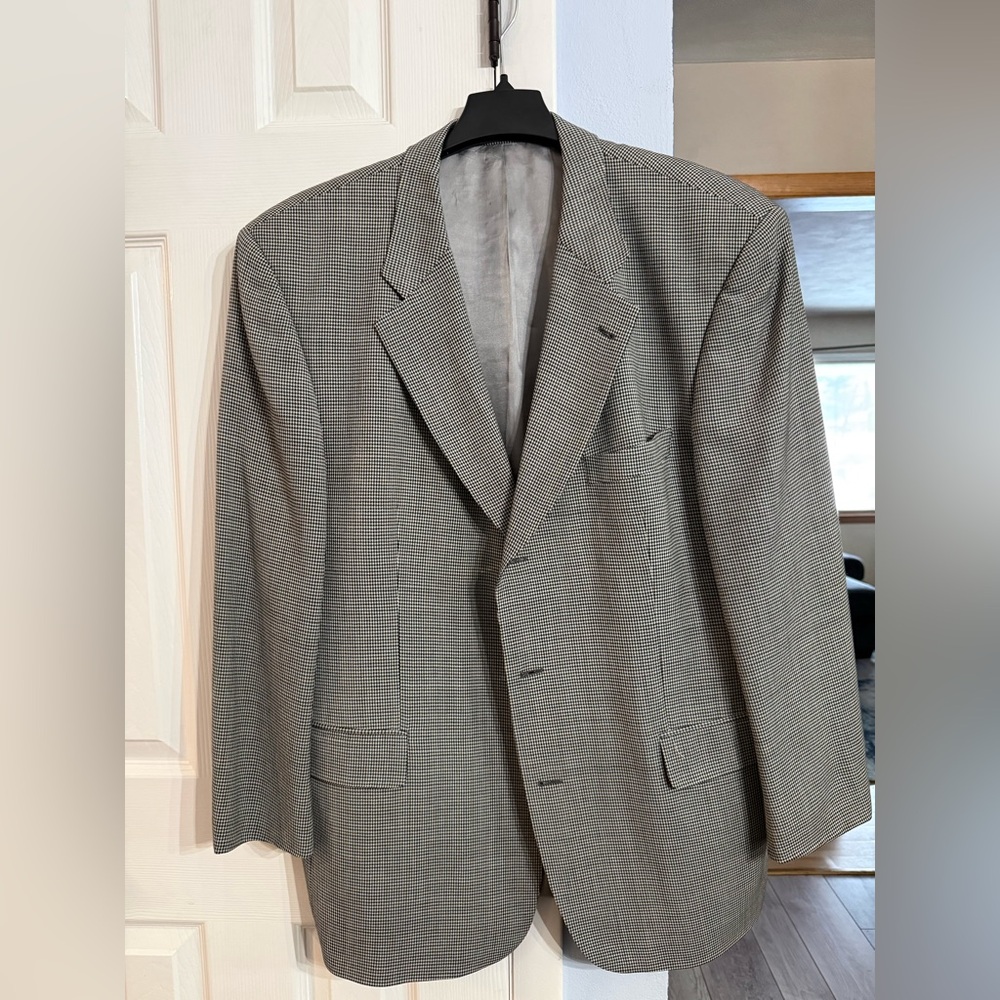 Classic Gray HUGO BOSS Men's Blazer/ sport coat houndstooth size 46R